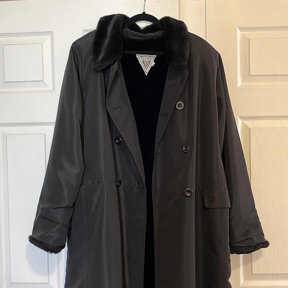 Faux fur lined winter coat